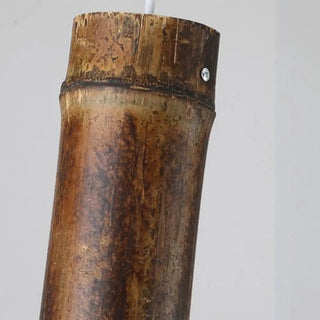 ZOWALA - Modern Cylindrical Bamboo Pendant Light Living Room Brown Image - 8
