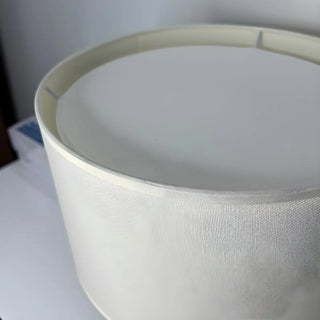 Simple Drum Shape Fabric Shade Brown Column Table Lamp Zawala Image - 8