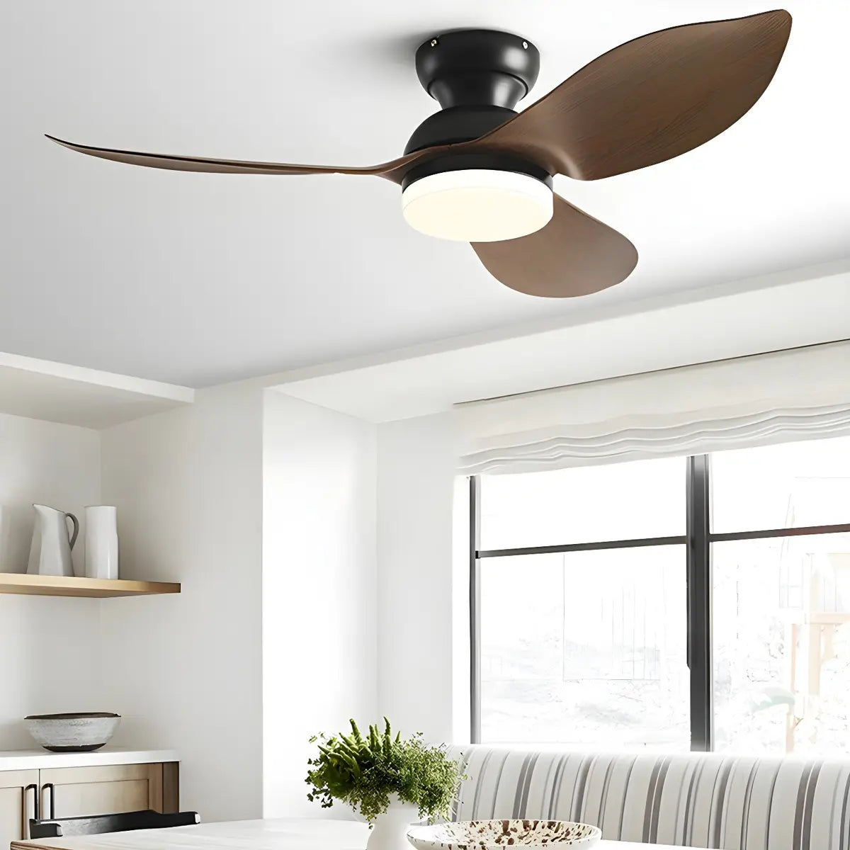 Simple Flush Mount 3 Blade Ceiling Fan--Zawala