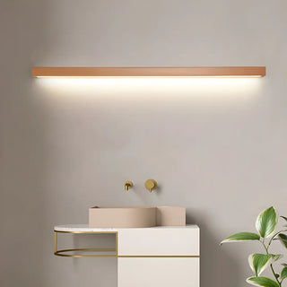 Nordic Simple Wooden Linear Wall Mounted Vanity Light Zawala Image - 2