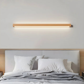 Nordic Simple Wooden Linear Wall Mounted Vanity Light Zawala Image - 3