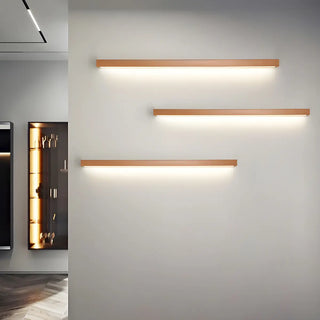Nordic Simple Wooden Linear Wall Mounted Vanity Light Zawala Image - 7