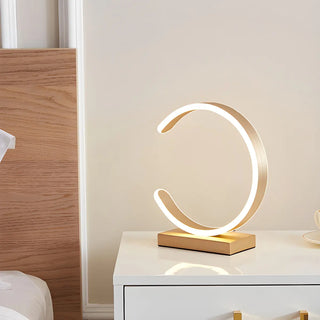 Nordic Minimalist Half Moon Aluminum LED Table Lamp Zawala Image - 1