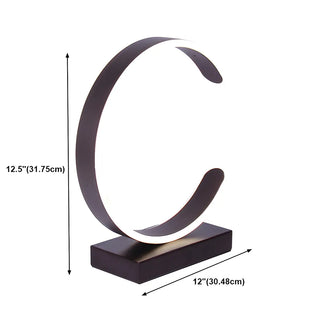 Nordic Minimalist Half Moon Aluminum LED Table Lamp Zawala #size