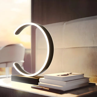 Nordic Minimalist Half Moon Aluminum LED Table Lamp Zawala Image - 2