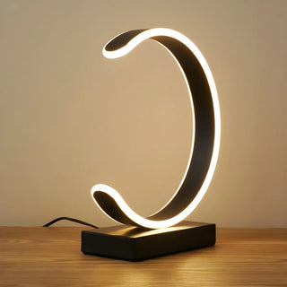 Nordic Minimalist Half Moon Aluminum LED Table Lamp Zawala Image - 3