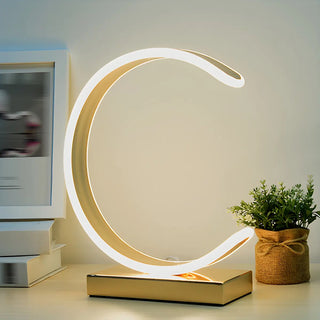 Nordic Minimalist Half Moon Aluminum LED Table Lamp Zawala Image - 4