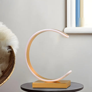 Nordic Minimalist Half Moon Aluminum LED Table Lamp Zawala Image - 5