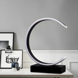 Nordic Minimalist Half Moon Aluminum LED Table Lamp Zawala Image - 6