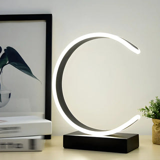 Nordic Minimalist Half Moon Aluminum LED Table Lamp Zawala Image - 7