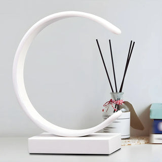 Nordic Minimalist Half Moon Aluminum LED Table Lamp Zawala Image - 8