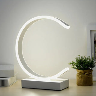 Nordic Minimalist Half Moon Aluminum LED Table Lamp Zawala Image - 9