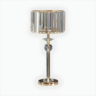 Stylish Crystal Drum Shade Champagne Decor Table Lamp Zawala Image - 2