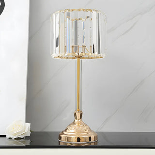 Stylish Crystal Drum Shade Champagne Decor Table Lamp Zawala Image - 7