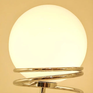 Simple Globe Shade Silver Spiral Metal Decor Table Lamp Zawala Image - 11