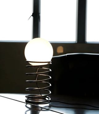 Simple Globe Shade Silver Spiral Metal Decor Table Lamp Zawala Image - 12