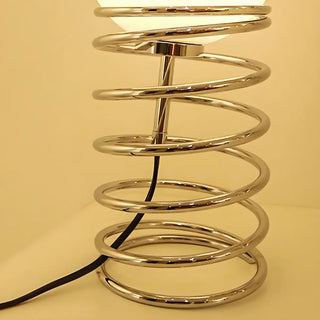 Simple Globe Shade Silver Spiral Metal Decor Table Lamp Zawala Image - 13