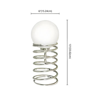 Simple Globe Shade Silver Spiral Metal Decor Table Lamp Zawala #size