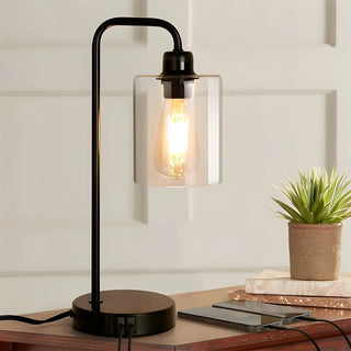 ZOWALA - Simple Clear Glass Column Table Lamp Image - 1