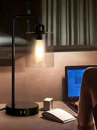 ZOWALA - Simple Clear Glass Column Table Lamp Image - 11