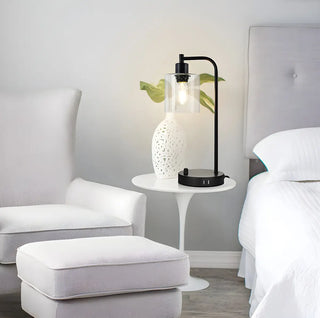 ZOWALA - Simple Clear Glass Column Table Lamp Image - 12
