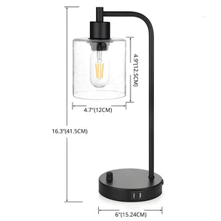 ZOWALA - Simple Clear Glass Column Table Lamp #size