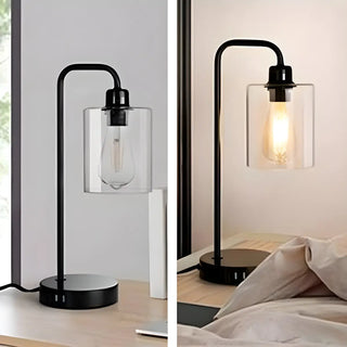ZOWALA - Simple Clear Glass Column Table Lamp Image - 3