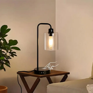 ZOWALA - Simple Clear Glass Column Table Lamp Image - 8