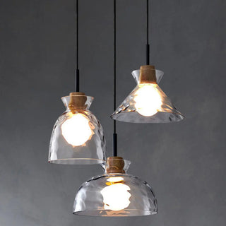 ZOWALA - Contemporary Cone Clear Glass Dining Room Pendant Light Image - 18