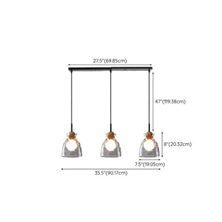 ZOWALA - Contemporary Cone Clear Glass Dining Room Pendant Light #size