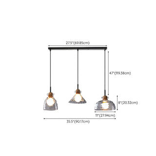 ZOWALA - Contemporary Cone Clear Glass Dining Room Pendant Light Image - 22