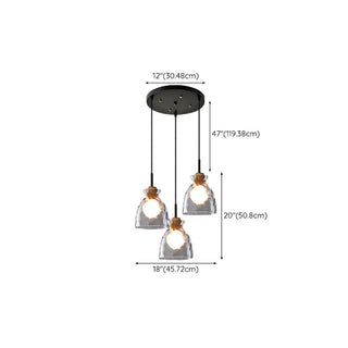 ZOWALA - Contemporary Cone Clear Glass Dining Room Pendant Light Image - 23