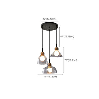 ZOWALA - Contemporary Cone Clear Glass Dining Room Pendant Light Image - 25
