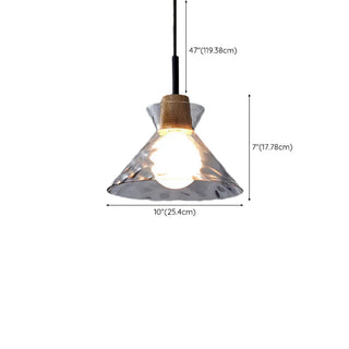 ZOWALA - Contemporary Cone Clear Glass Dining Room Pendant Light Image - 28