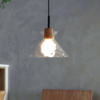 ZOWALA - Contemporary Cone Clear Glass Dining Room Pendant Light Image - 3