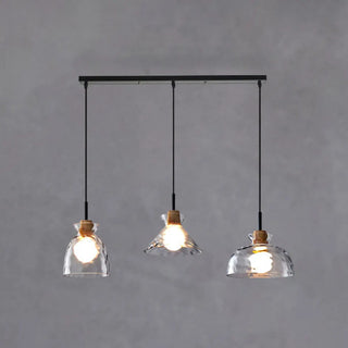 ZOWALA - Contemporary Cone Clear Glass Dining Room Pendant Light Image - 9