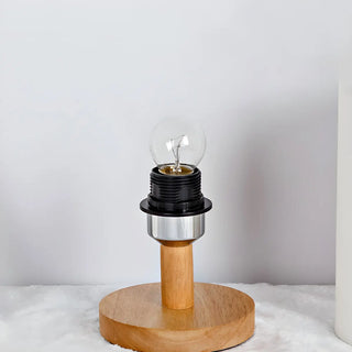 Simple Cylindrical Fabric Shade Wooden Base Table Lamp Zawala Image - 18