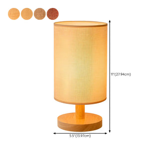 Simple Cylindrical Fabric Shade Wooden Base Table Lamp Zawala #size