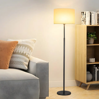 Simple Modern Adjustable Drum Black Floor Lamp Zawala Image - 1