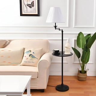 Simple Adjustable White Cone Shade Metal Floor Lamp Zawala Image - 1