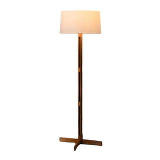 Simple Fabric Cylinder Shade Wooden Base Floor Lamp Zawala Image - 11