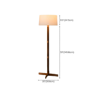 Simple Fabric Cylinder Shade Wooden Base Floor Lamp Zawala #size