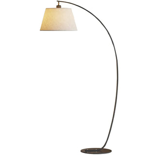 Simple Fabric Cylinder Shade Curved Arc Floor Lamp Zawala Image - 10