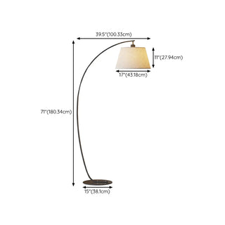 Simple Fabric Cylinder Shade Curved Arc Floor Lamp Zawala #size