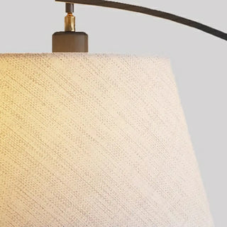 Simple Fabric Cylinder Shade Curved Arc Floor Lamp Zawala Image - 8