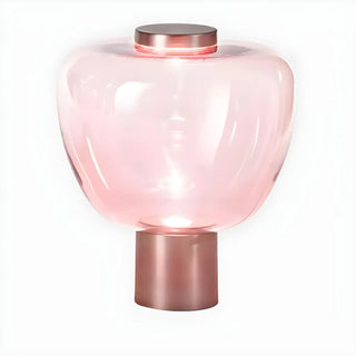 Simple Pink Geometric Glass Metal  Base Table Lamp Zawala Image - 13