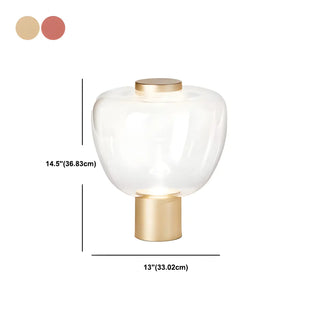 Simple Pink Geometric Glass Metal  Base Table Lamp Zawala #size