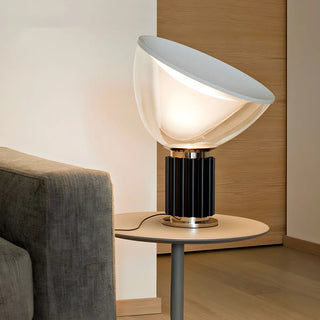 Simple Pink Geometric Glass Metal  Base Table Lamp Zawala Image - 3