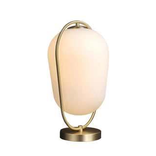Simple Geometric Glass Shade Metal Frame Table Lamp Zawala Image - 14