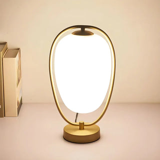 Simple Geometric Glass Shade Metal Frame Table Lamp Zawala Image - 4